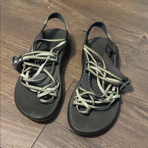 Chaco Black and Green Sandals